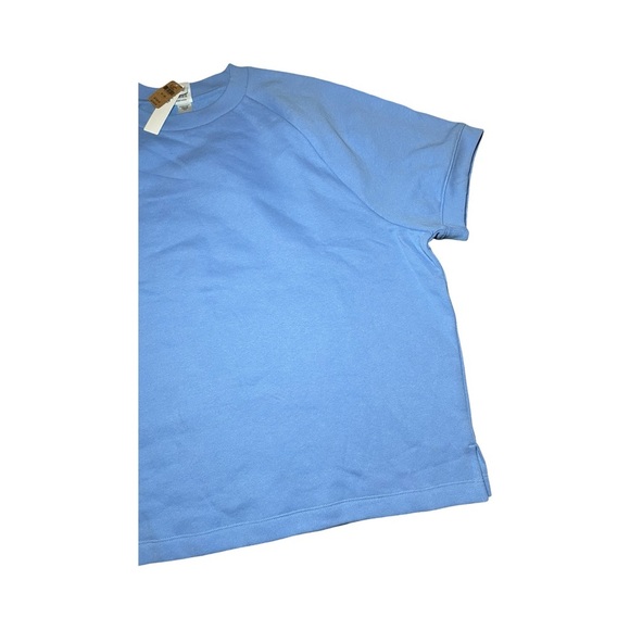 NWT Victoria Secret Pink Sz XL Crewneck Light Blue T Shirt Fleece Lined Winter - Picture 5 of 7